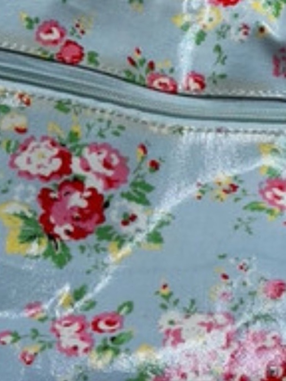 Cath Kidston London ~Pale Blue Floral Oilcloth Shoulder Bag - Picture 3 of 7